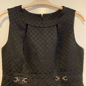 Tahari Black Patterned Sheath Dress